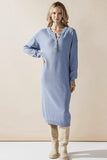 Women’s Comfy Button Front Sweater Knitted Midi Dress | Zarnesh