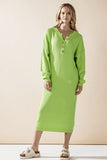 Women’s Comfy Button Front Sweater Knitted Midi Dress | Zarnesh