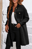 Women’s Contrast Flap Pocket Single Breasted Teddy Coat | Zarnesh