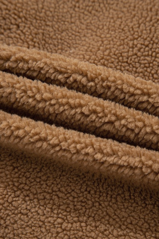 Women’s Contrast Sherpa Fleece Tie-Front Vest | Zarnesh