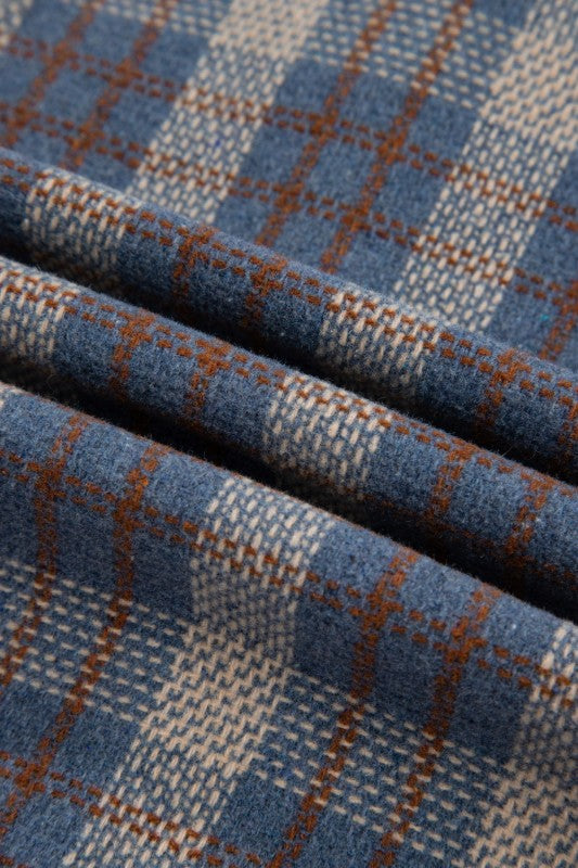 Women’s Corduroy Plaid Snap-Button Zip-Up Patchwork Jacket | Zarnesh