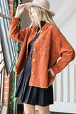 Women’s Corduroy Ribbed Velvet Button-Up Jacket | Zarnesh