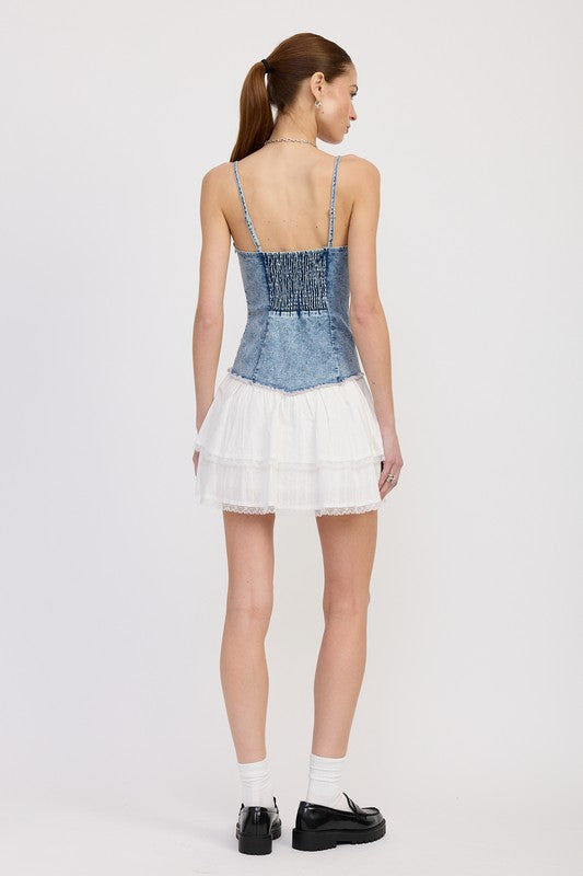 Women’s Corset Denim Mini Dress | Zarnesh