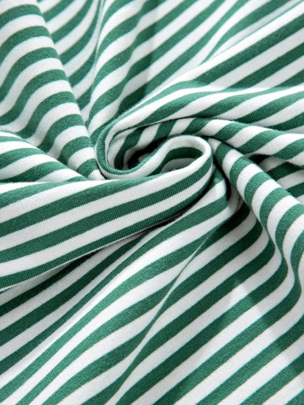 Women's Cotton Stripe Color Block Half Quarter Sleeve Top | Zarnesh