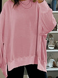 Women’s Cotton Waffle Bishop Split Oversized Sweater | Zarnesh