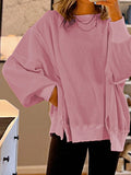 Women’s Cotton Waffle Bishop Split Oversized Sweater | Zarnesh