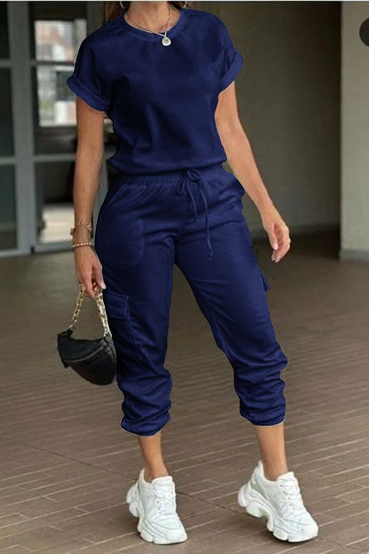 Women’s Crew Neck Drawstring Waist Jumpsuit | Zarnesh