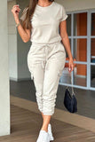 Women’s Crew Neck Drawstring Waist Jumpsuit | Zarnesh
