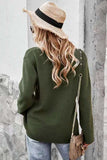 Women’s Crisscross V-Neck Ribbed Knit Sweater | Zarnesh