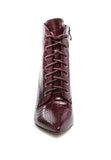 Women's Croc Textured Faux Leather Boots | Zarnesh