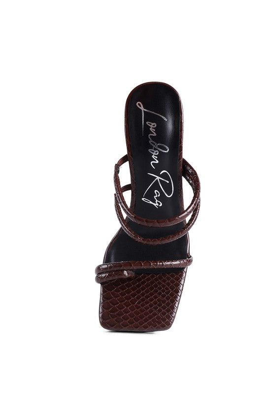 WOMEN'S DANDELION HIGH BLOCK HEELED CROC SANDALS | ZARNESH