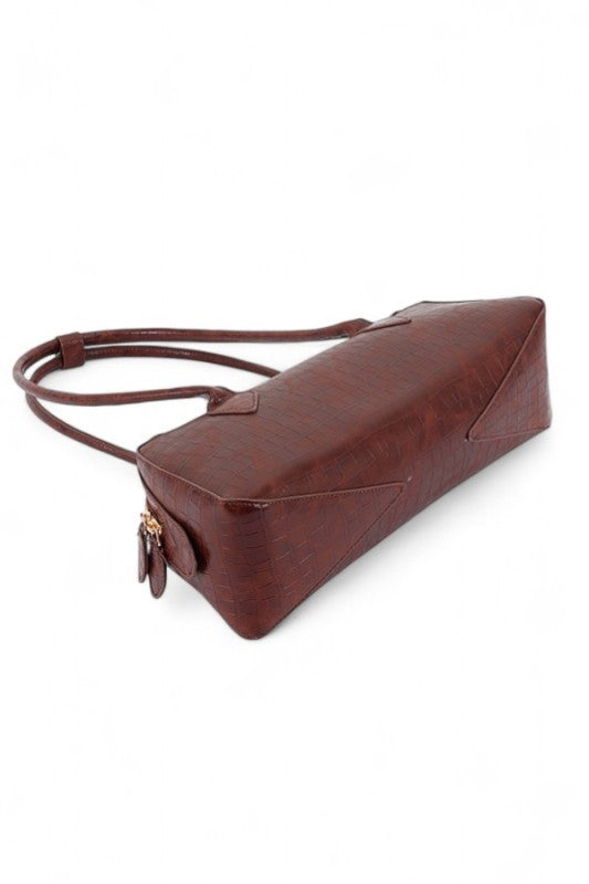 Women's Croc Embossed Iconic Barrel Shoulder Bag | Zarnesh