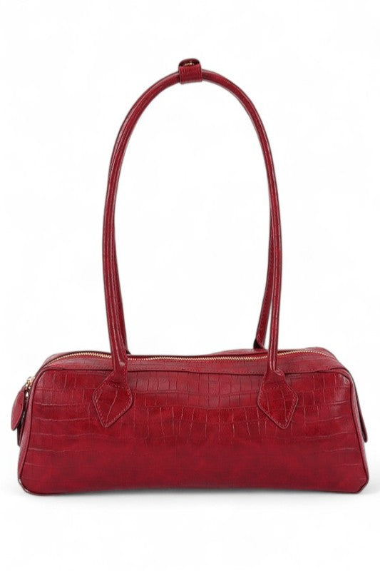 Women's Croc Embossed Iconic Barrel Shoulder Bag | Zarnesh