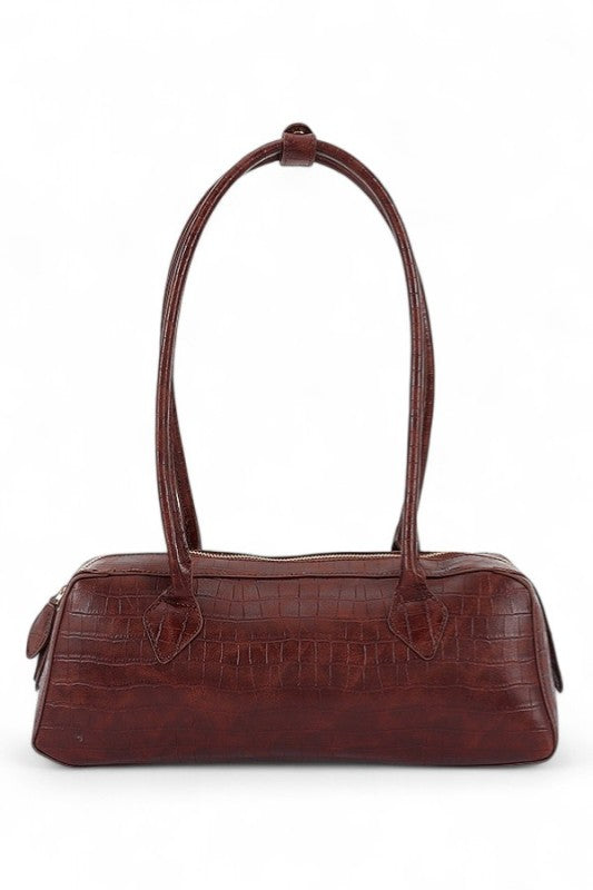 Women's Croc Embossed Iconic Barrel Shoulder Bag | Zarnesh