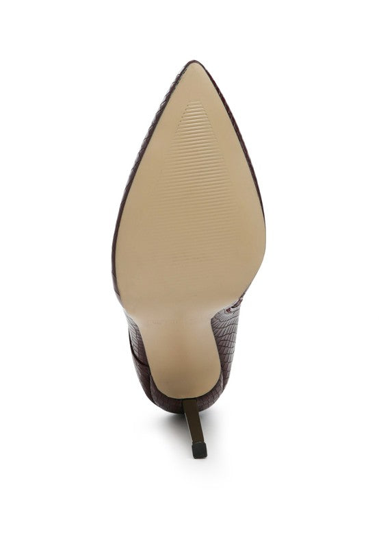 Women's Croc Textured Faux Leather Boots | Zarnesh