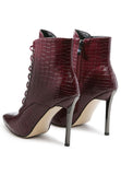 Women's Croc Textured Faux Leather Boots | Zarnesh