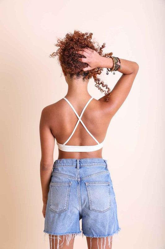 Women's Crochet Lace High Neck Bralette | Zarnesh