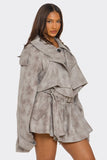 Women’s Cropped Belted Trench Set Outfit Jacket | Zarnesh