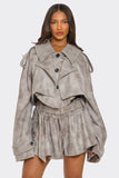 Women’s Cropped Belted Trench Set Outfit Jacket | Zarnesh