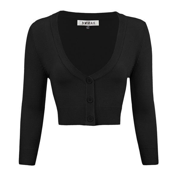 Women's Cropped Bolero 3/4 Sleeve Cardigan | Zarnesh