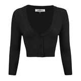 Women's Cropped Bolero 3/4 Sleeve Cardigan | Zarnesh
