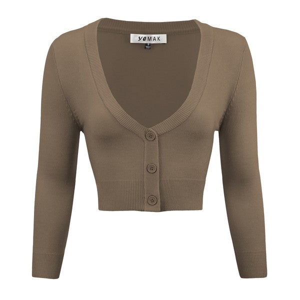 Women’s Cropped Bolero 3/4 Sleeve Cardigan | Zarnesh