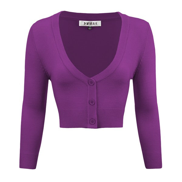 Women’s Cropped Bolero 3/4 Sleeve Cardigan | Zarnesh