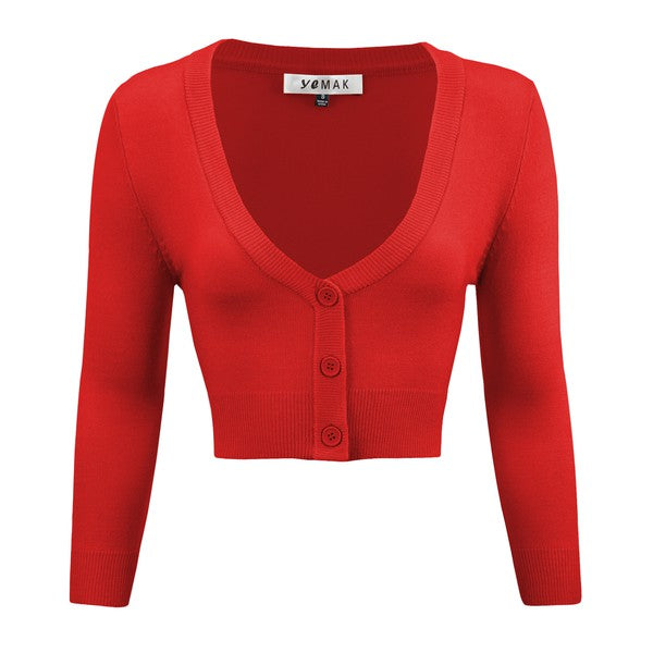 Women’s Cropped Bolero 3/4 Sleeve Cardigan | Zarnesh