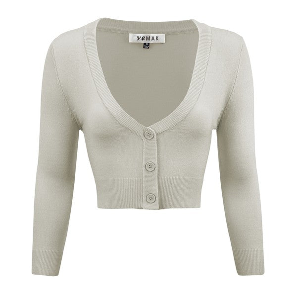 Women's Cropped Bolero 3/4 Sleeve Cardigan | Zarnesh