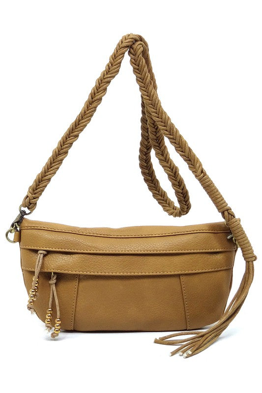 Women’s Crossbody Braided Multi Strap Tassel Shoulder Bag | Zarnesh