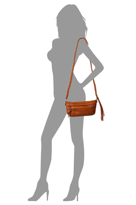 Women’s Crossbody Braided Multi Strap Tassel Shoulder Bag | Zarnesh