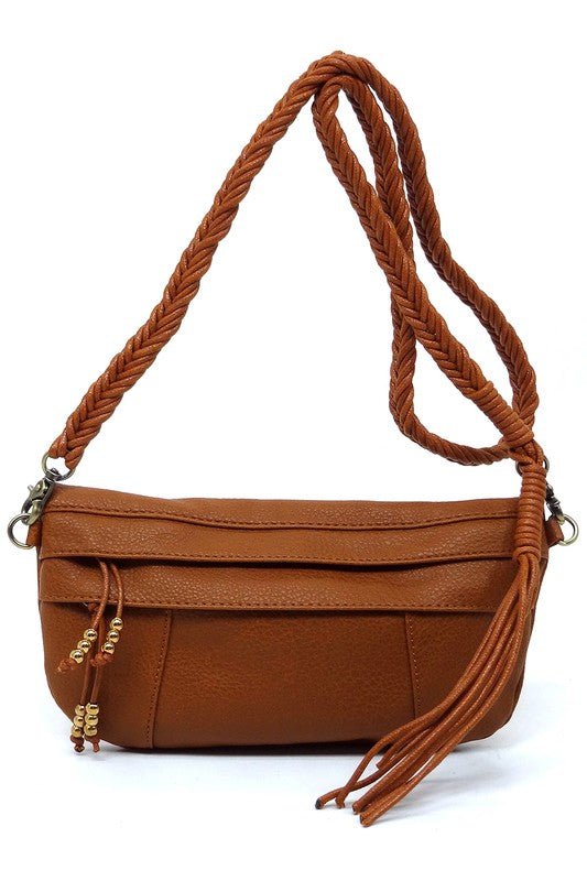 Women’s Crossbody Braided Multi Strap Tassel Shoulder Bag | Zarnesh