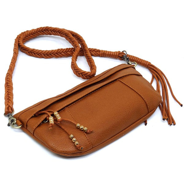 Women’s Crossbody Braided Multi Strap Tassel Shoulder Bag | Zarnesh