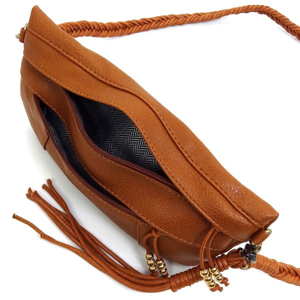 Women’s Crossbody Braided Multi Strap Tassel Shoulder Bag | Zarnesh