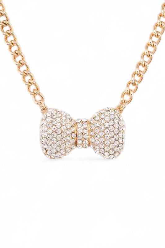 Women’s Crystal Bow Iconic Pendant Necklace | Zarnesh