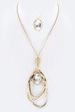 Women's Crystal Drop & Hoops Necklace Set |  Zarnesh