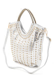 Women’s Crystal Studs Embellished Top Handle Tote Bag | Zarnesh