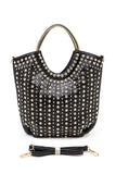 Women’s Crystal Studs Embellished Top Handle Tote Bag | Zarnesh