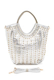 Women’s Crystal Studs Embellished Top Handle Tote Bag | Zarnesh