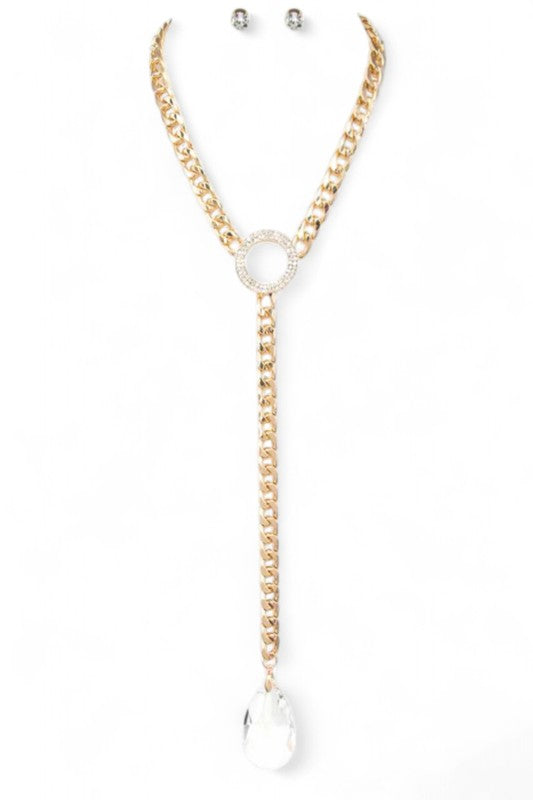 Women’s Crystal Teardrop Iconic Necklace Set | Zarnesh