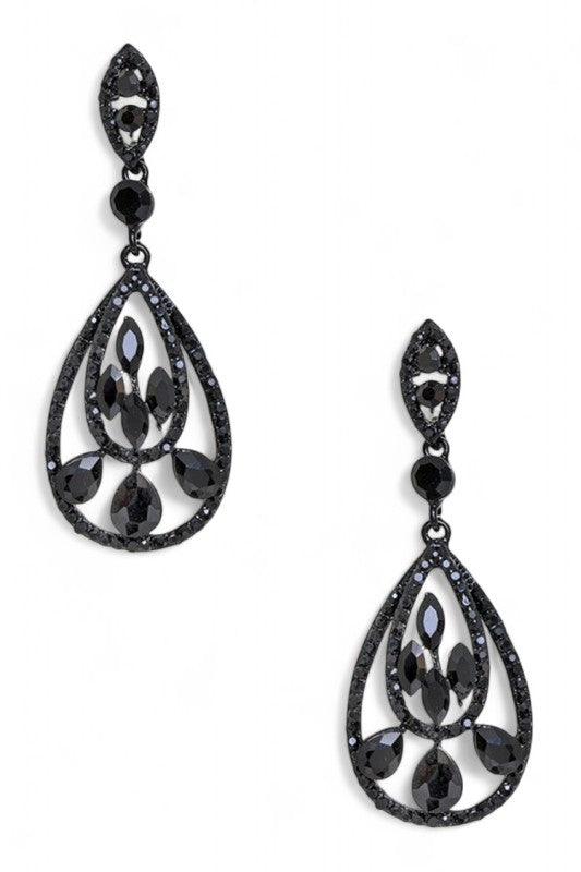 Women's  Crystal Teardrop Statement Earrings |  Zarnesh