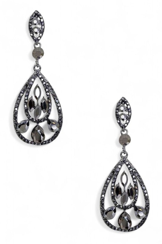 Women's  Crystal Teardrop Statement Earrings |  Zarnesh