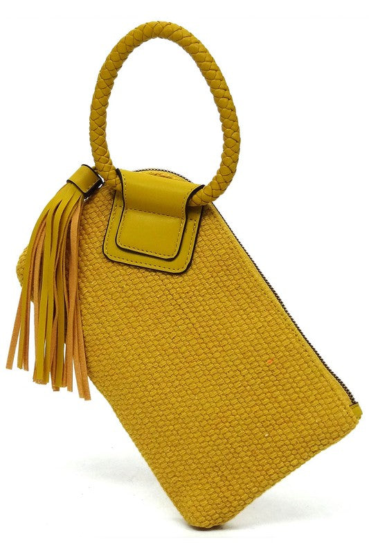 Women’s Cuff Handle Tassel Wristlet Clutch | Zarnesh