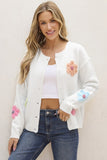 Women Cute Flower Pattern Button-Up Cardigan | Zarnesh