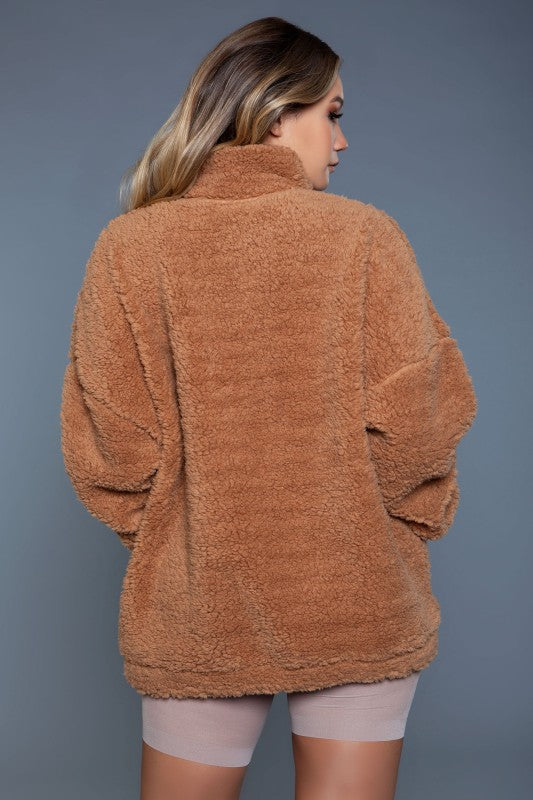 Women’s Daphne Borg Sherpa Fuzzy Zip Up Sherpa Jacket | Zarnesh