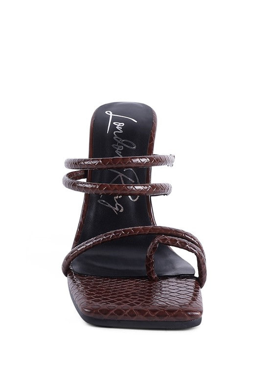 WOMEN'S DANDELION HIGH BLOCK HEELED CROC SANDALS | ZARNESH