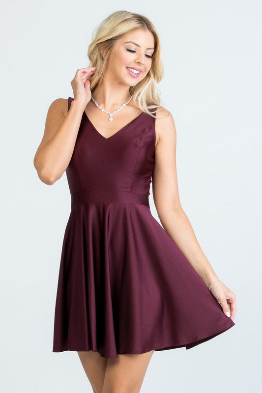 Women's Sleeveless Dalia Fit and Flared Tricot Dress | Zarnesh
