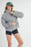 Women’s Darla Boxy Fit High Collar Front Zipper Quilted Jacket | Zarnesh