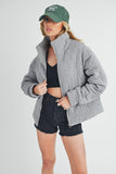 Women’s Darla Boxy Fit High Collar Front Zipper Quilted Jacket | Zarnesh