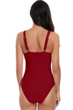 Women’s Deep V Neck One Piece Lace Trim Swimsuit | Zarnesh
